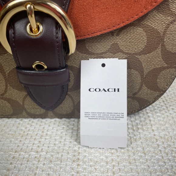 Coach Kleo Signature Khaki canvas Crossbody with Suede and Pebble Leather C5692 - Picture 13 of 16
